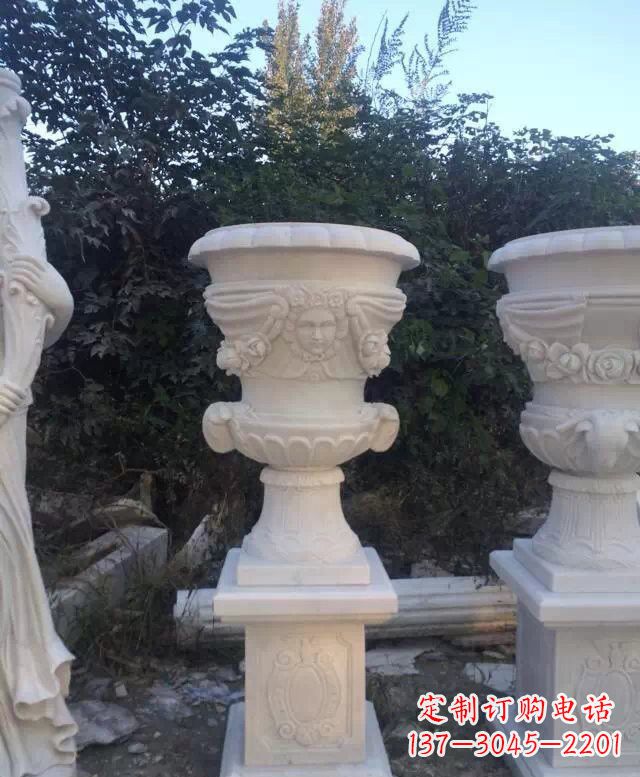 泰安汉白玉艺术雕塑花盆
