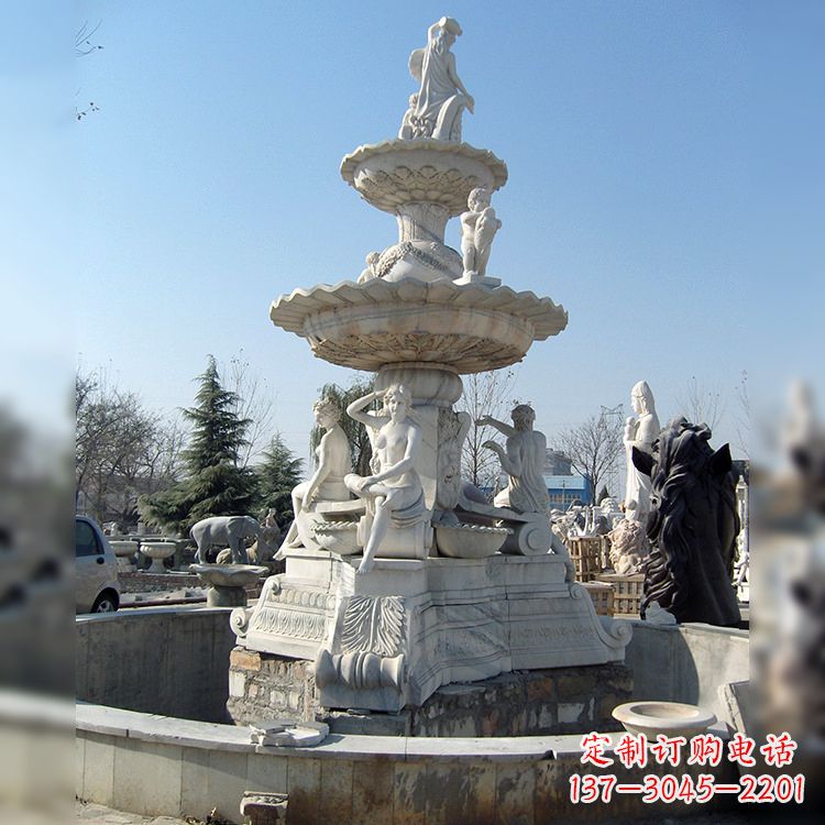 泰安汉白玉欧式人物喷泉