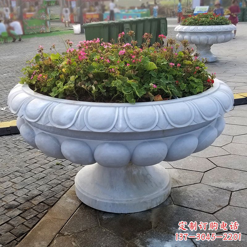 泰安汉白玉欧式石雕花盆