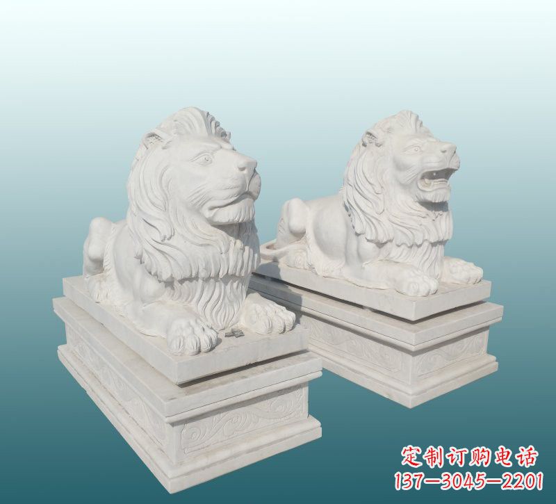 泰安汉白玉狮子雕塑,来自中领雕塑精美设计