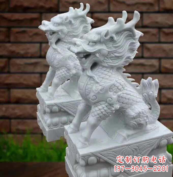 泰安中领雕塑推出的汉白玉麒麟雕塑,精美的外形…