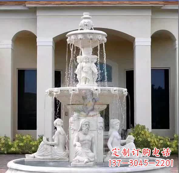 泰安汉白玉人物喷泉雕塑
