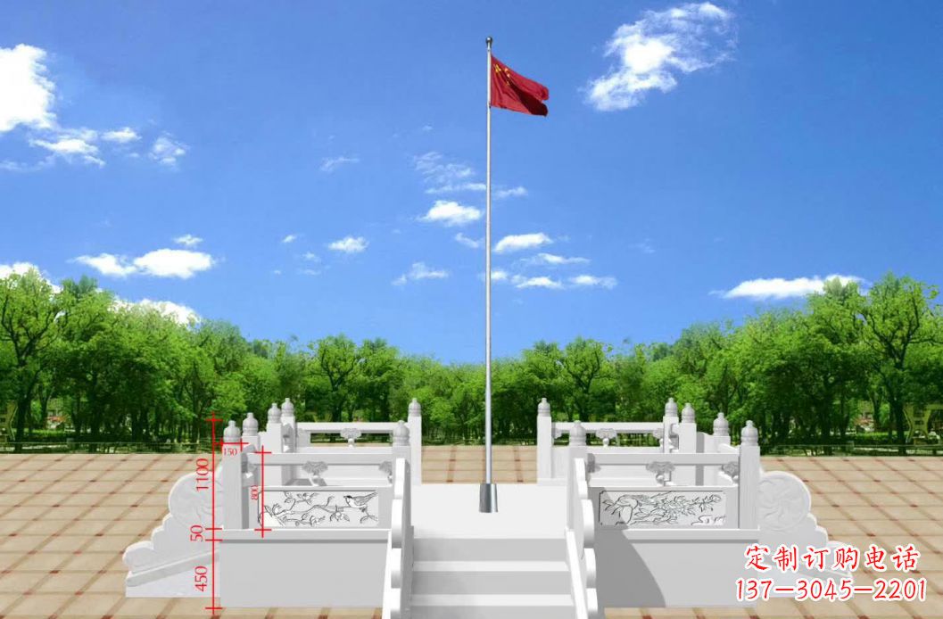 泰安汉白玉升旗台雕塑12