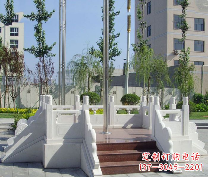 泰安汉白玉升旗台校园石雕 (2)