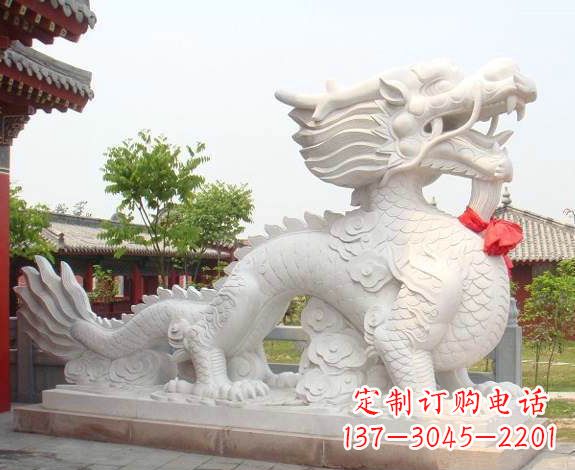 泰安汉白玉生肖龙雕,精致传承岁月之美