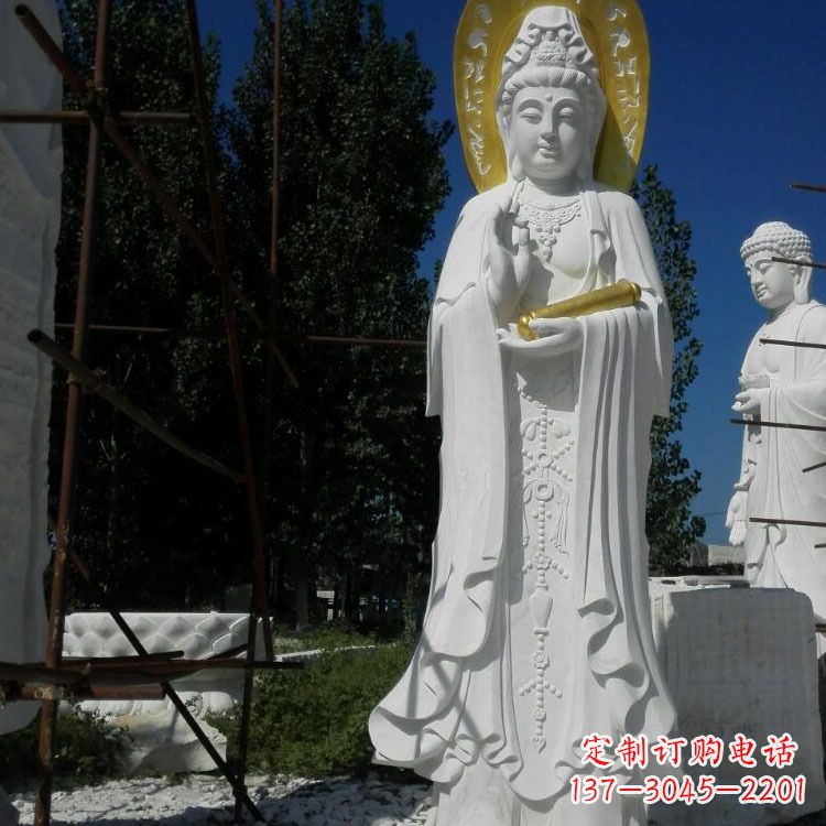 泰安汉白玉石雕佛像石头观音