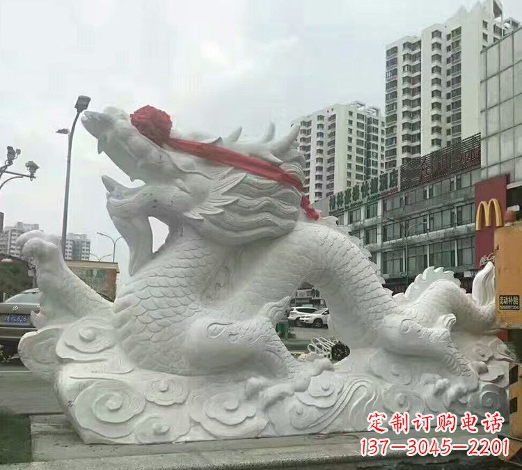 泰安汉白玉神龙雕塑,精致而又具有历史感