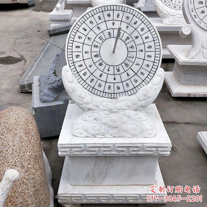 泰安汉白玉石日晷雕塑,专属的精美记忆