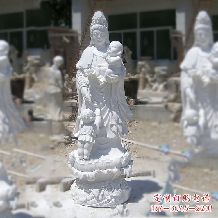 泰安手工精美的汉白玉观音像