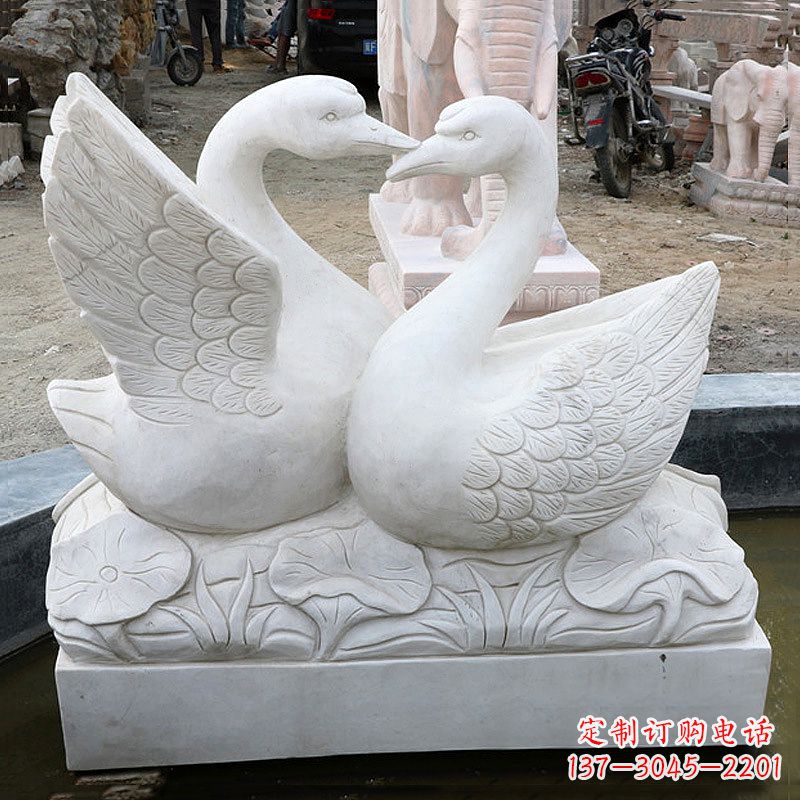 泰安汉白玉天鹅石雕塑
