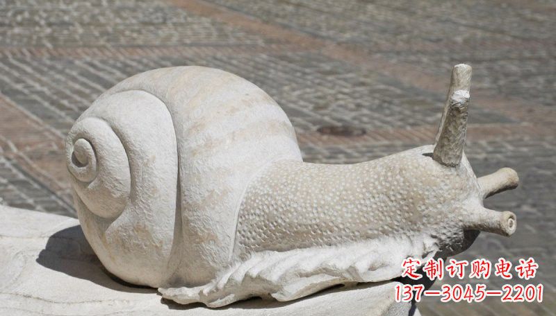 泰安汉白玉蜗牛动物石雕