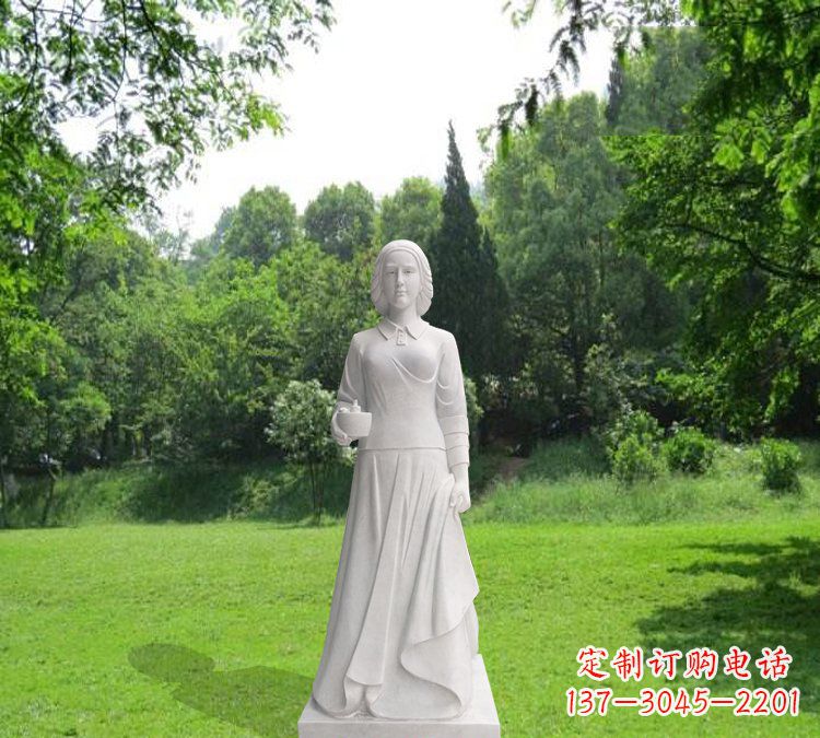 泰安纪念南丁格尔的经典白玉雕塑