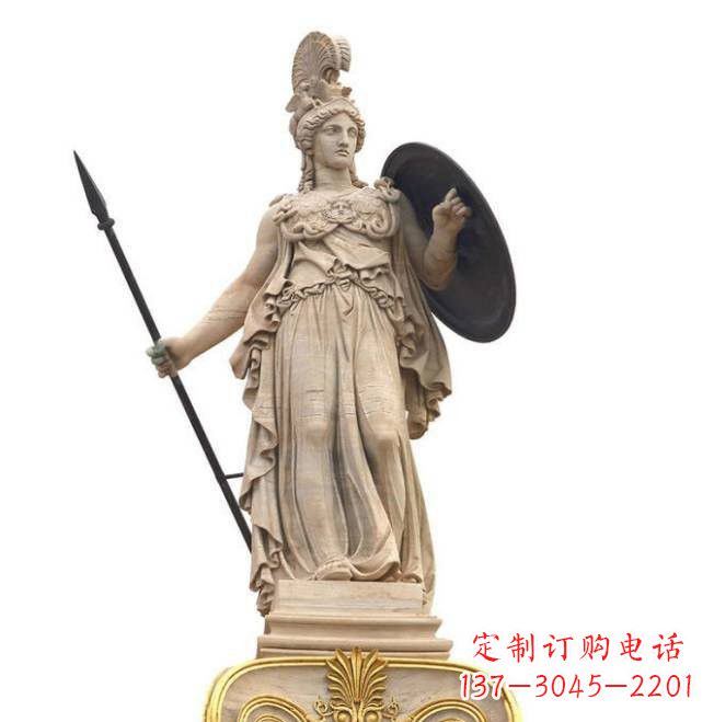 泰安艺术定制——汉白玉希腊女神雅典娜雕塑