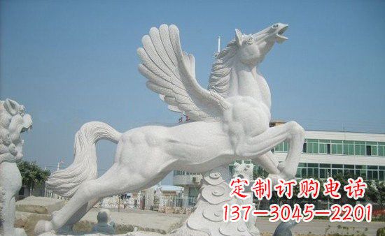 泰安精美祥云飞马石雕,古朴大气