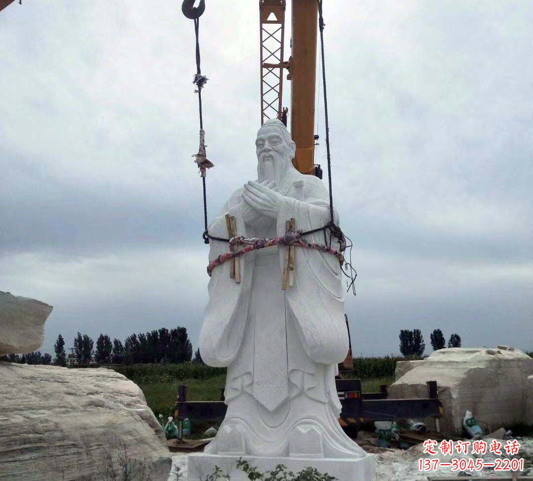 泰安汉白玉校园孔子雕塑