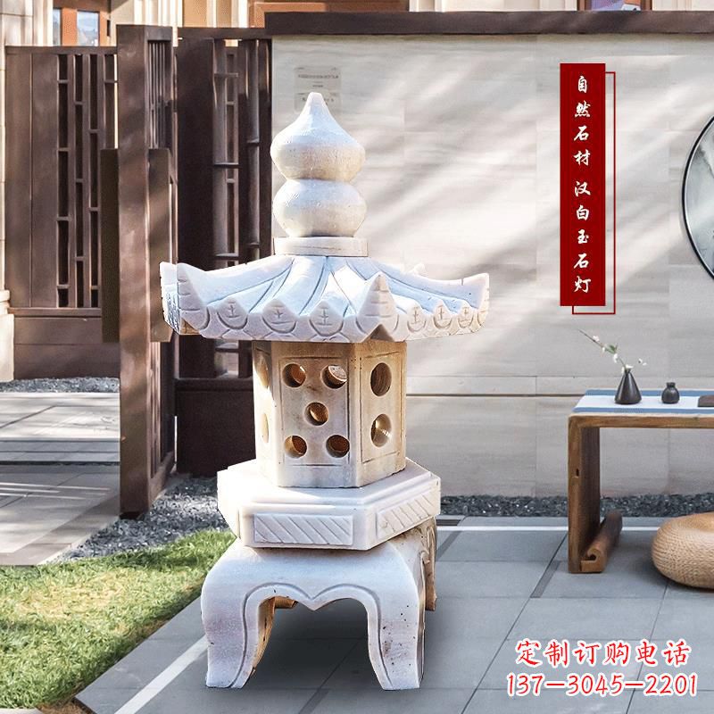 泰安中领雕塑-经典经典汉白玉灯笼园林雕塑