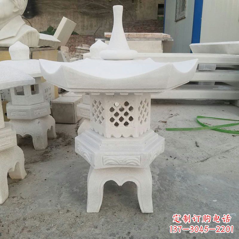 泰安汉白玉中式石雕灯笼