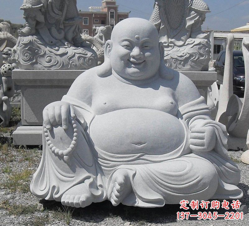 泰安精美高雅的汉白玉弥勒佛雕像