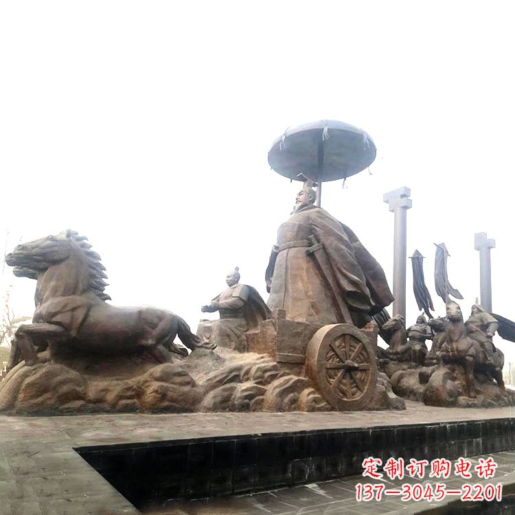 泰安中国历史传奇汉武帝铜雕塑