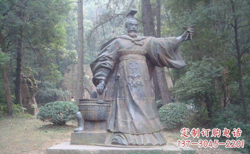 泰安汉武帝古代名人铜雕