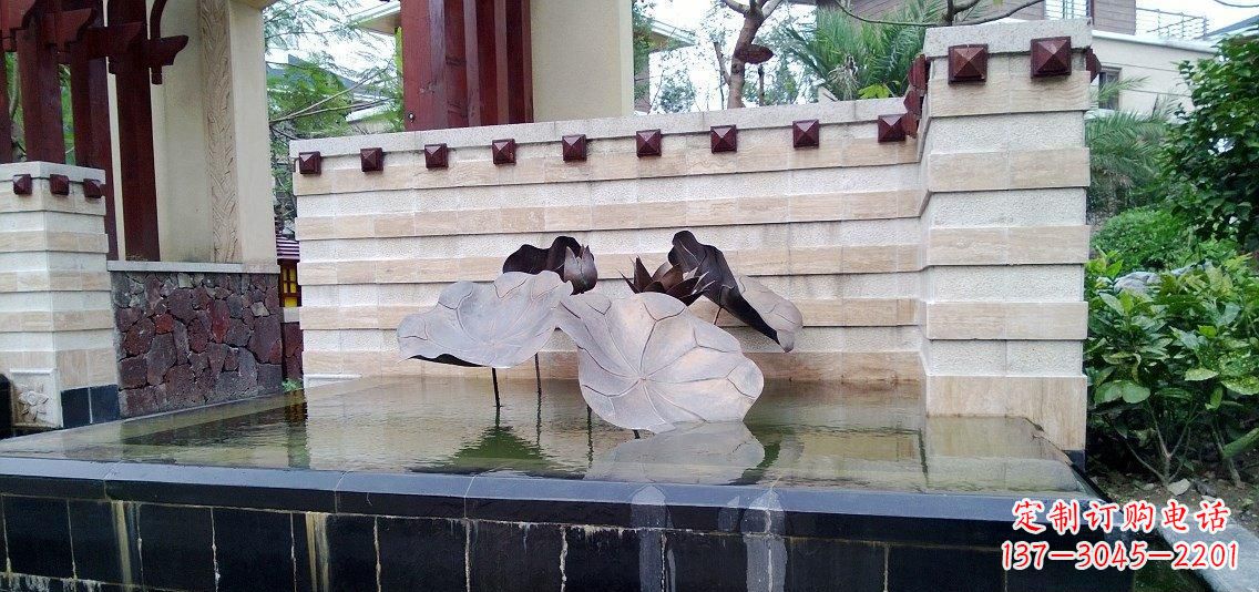 泰安荷花荷叶雕塑景观铜雕