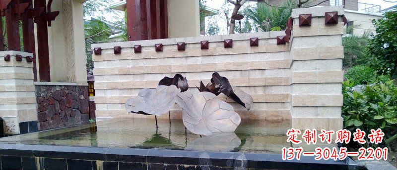 泰安荷花荷叶大厅景观铜雕