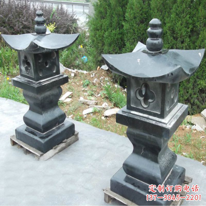 泰安黑曜石材质灯笼雕塑