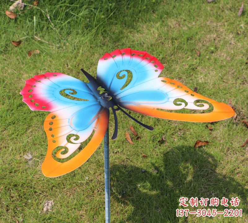 泰安红橙蓝不锈钢蝴蝶雕塑