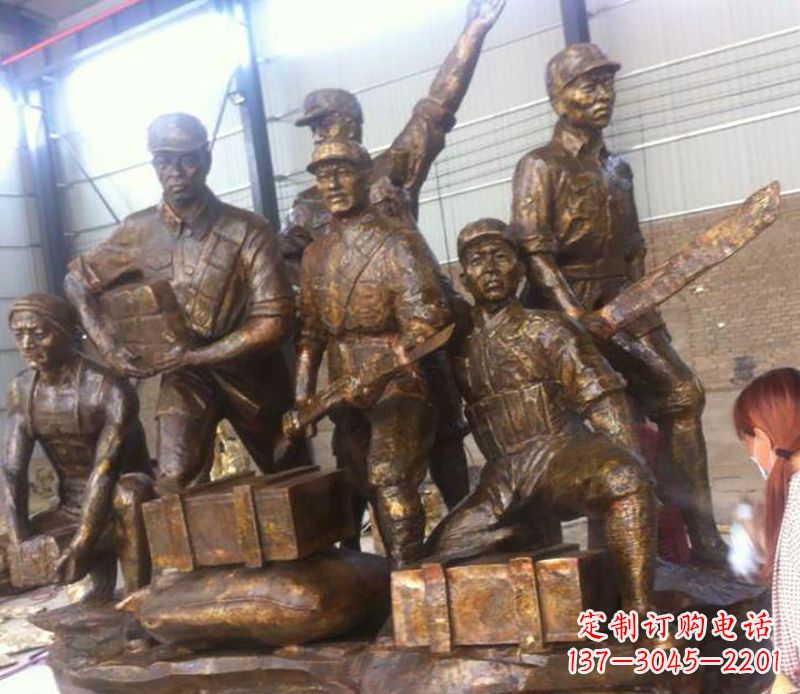 泰安把热血历史纪念永久铸就——红军雕塑