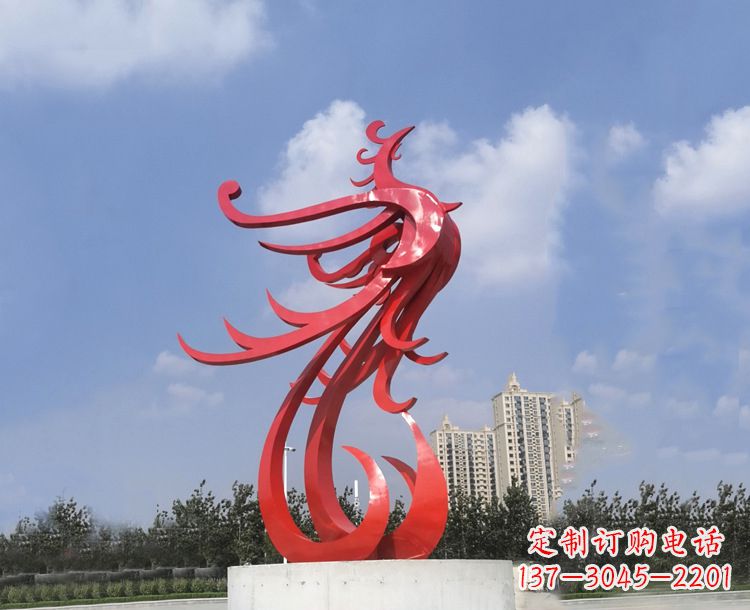 泰安领雕塑凤凰户外园林广场景观动物雕塑