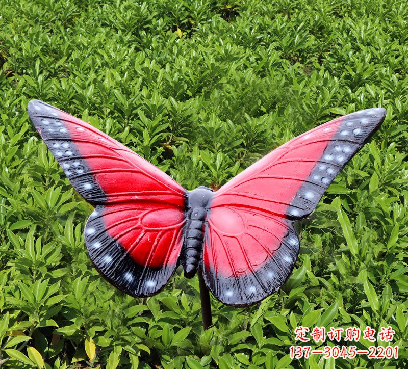 泰安红色玻璃钢蝴蝶雕塑