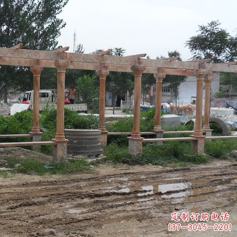 泰安红色石雕长廊花架
