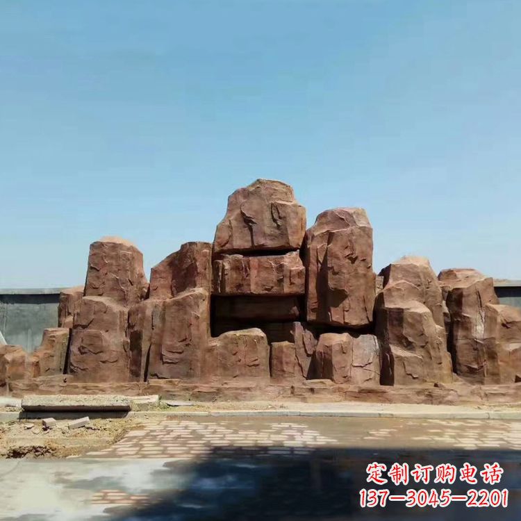 泰安红色塑石塑石仿真假山