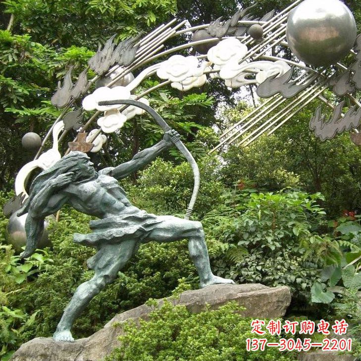 泰安华夏传统精美后羿射日雕塑