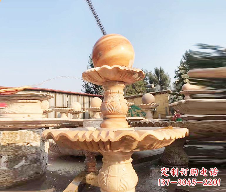 泰安湖北石雕风水球喷泉——精品水泵雕塑