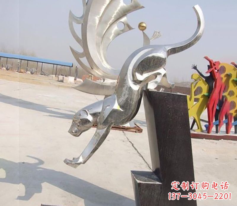 泰安经典大气的不锈钢豹子雕塑