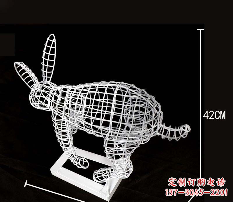 泰安全新上市!不锈钢镂空兔子雕塑