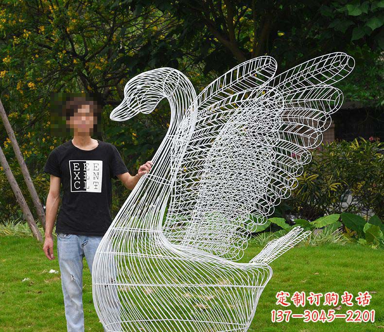 泰安艺术精灵——户外不锈钢天鹅雕塑