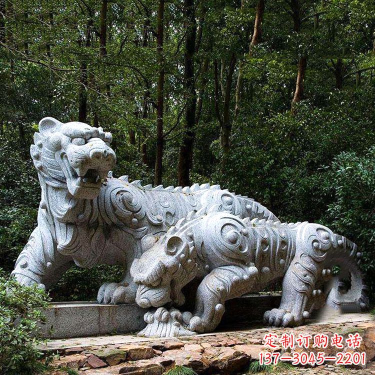 泰安花岗岩抽象石雕老虎园林动物雕塑