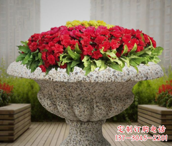 泰安花岗岩花盆小区石雕 (3)