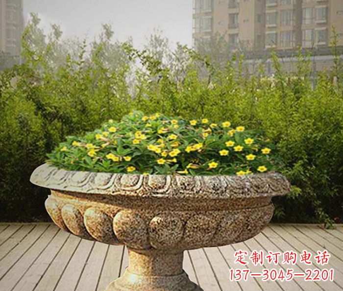 泰安花岗岩花盆小区石雕
