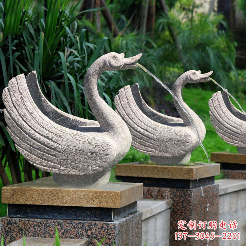 泰安尊贵的花岗岩天鹅喷水雕塑