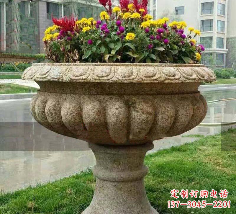 泰安花岗岩小区花盆石雕,精美绝伦