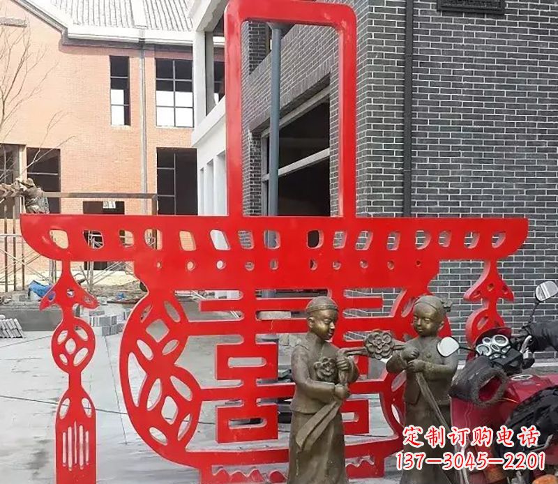 泰安花篮剪纸雕塑不锈钢