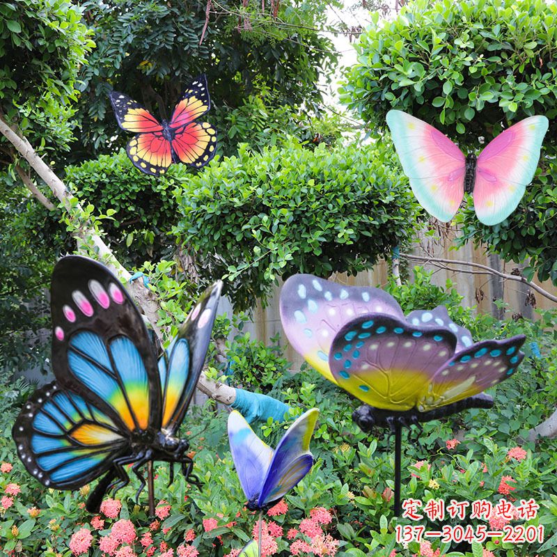泰安花园玻璃钢仿真蝴蝶雕塑