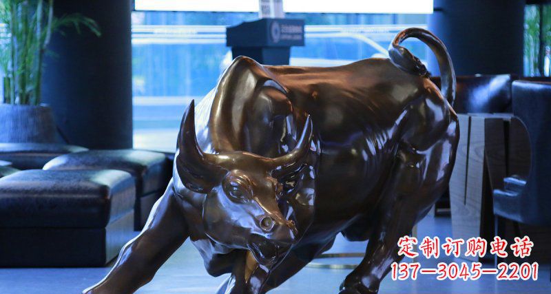 泰安华尔街牛招财铜雕——精美装点空间,招财进宝