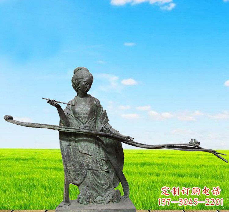 泰安优雅迷人的古代美女铜雕