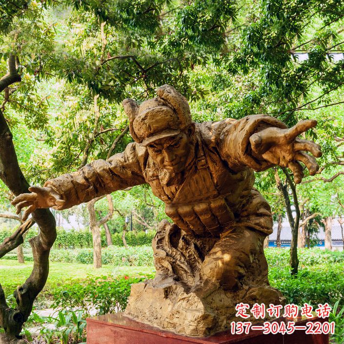 泰安中领雕塑:黄继光铜雕著名抗战英雄雕像