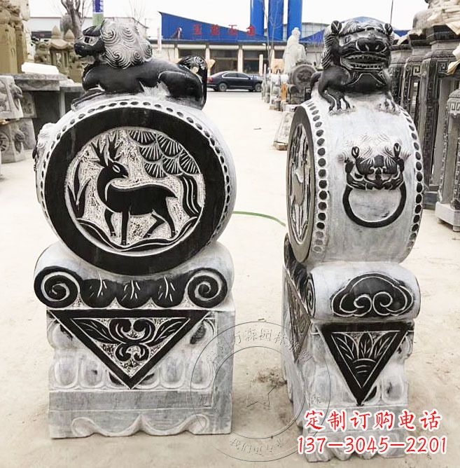 泰安黄山石雕门墩石