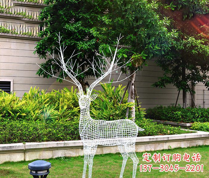 泰安回头麋鹿不锈钢雕塑